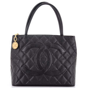 Chanel Medallion Tote Quilted Caviar